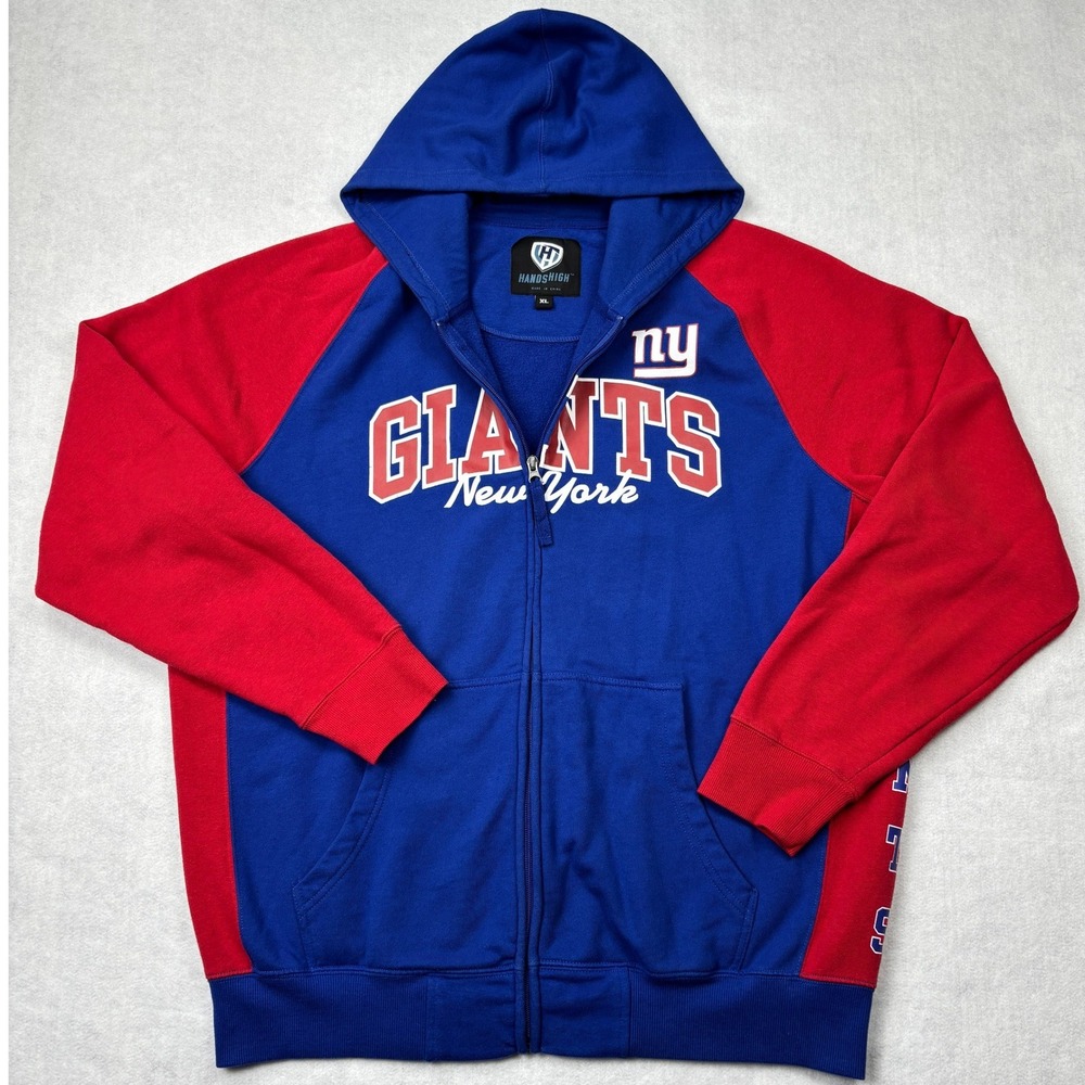 Hands‎ High New York Giants Full Zip Hoodie XL Blue Red Colorblock Sweatshirt